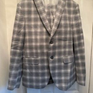 Men's Gray and White Wool Suit USD 42, Pants 32 USD.